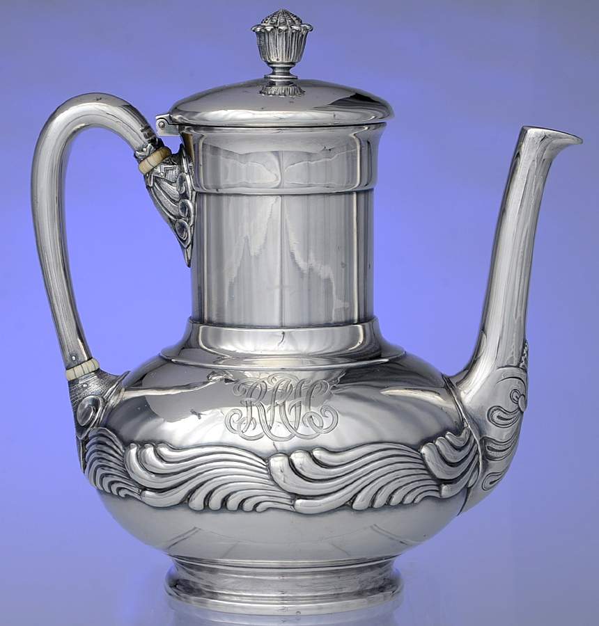 Wave Edge (Sterling, 1884, Waves, Hollowware) Coffee Pot by Tiffany & CO SILVER-1