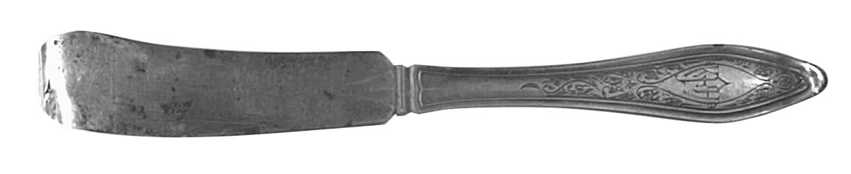 Mary Chilton-Engraved No 4 (Sterling) Flat Handle Butter Spreader by Towle Silver-1