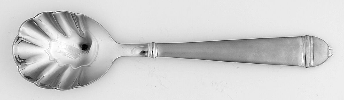 Copenhagen (Stainless, Frosted with Glossy Accent) Sugar Shell Spoon by Towle Silver-1