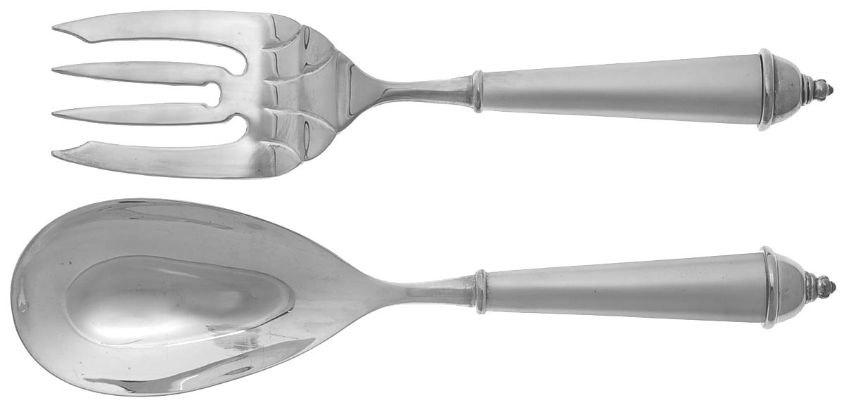 Copenhagen (Silverplate, 2000, Frosted Handle) Solid Hollow Handle Serving Set by Towle Silver-1