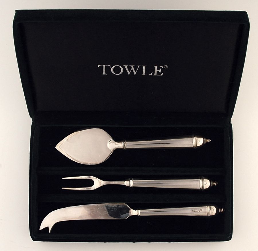 Copenhagen (Silverplate, 2000, Glossy) 3 Piece Cheese Set (CHES, CHEK, CHEFS) by Towle Silver-1