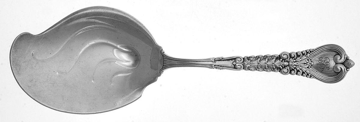 Florentine (Sterling, 1900, Monograms) Solid Fried Oyster Server by Tiffany & CO SILVER-1