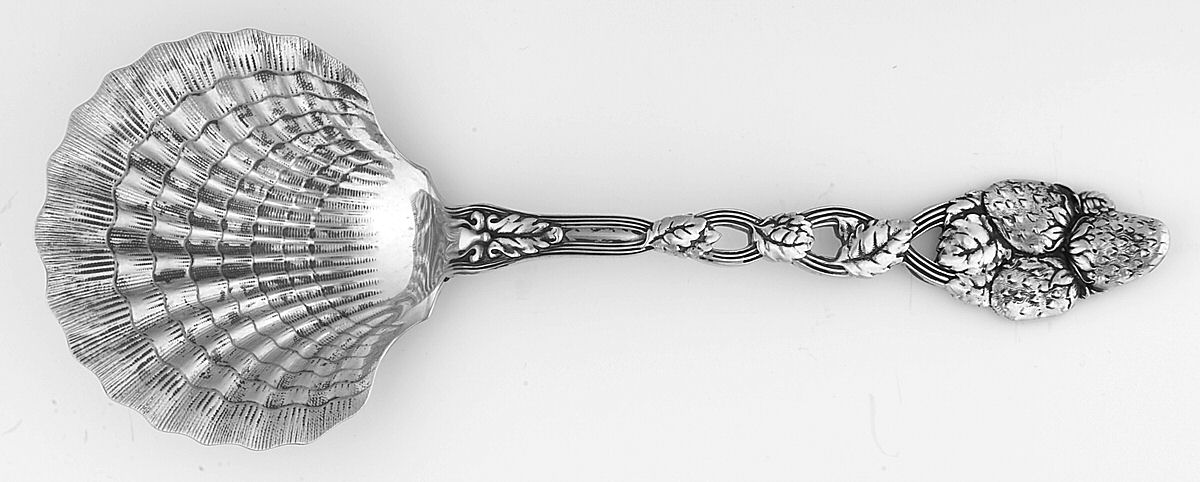 Strawberry (Sterling, Pierced) Solid Shell Berry/Casserole Spoon by Tiffany & CO SILVER-1