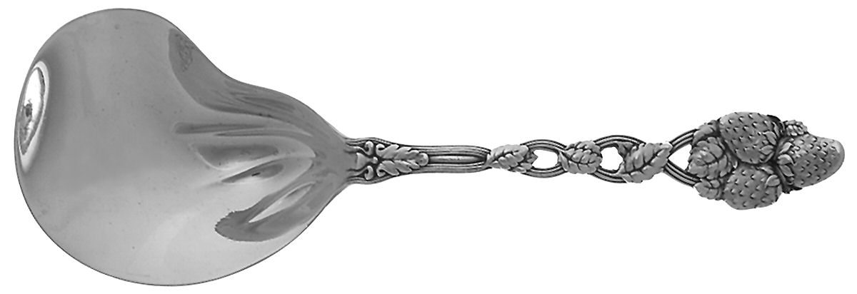 Strawberry (Sterling, Pierced) Berry Casserole Spoon w/Kidney Bowl by Tiffany & CO SILVER-1
