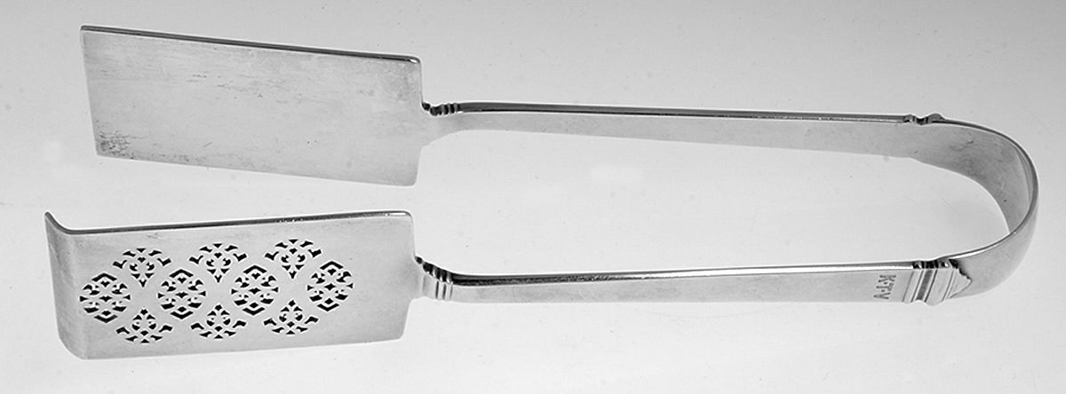Hampton (Sterling, 1934, Monograms) Solid Piece Aspragus Tongs by Tiffany & CO SILVER-1