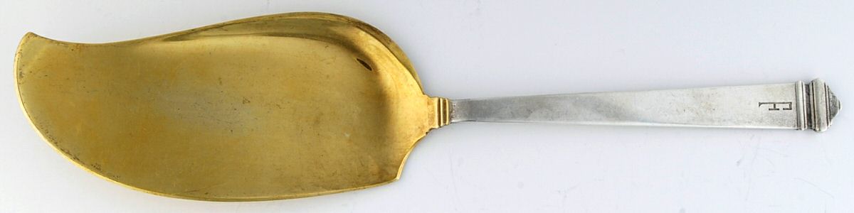 Hampton (Sterling, 1934, Monograms) Large Solid Ice Cream Server by Tiffany & CO SILVER-1