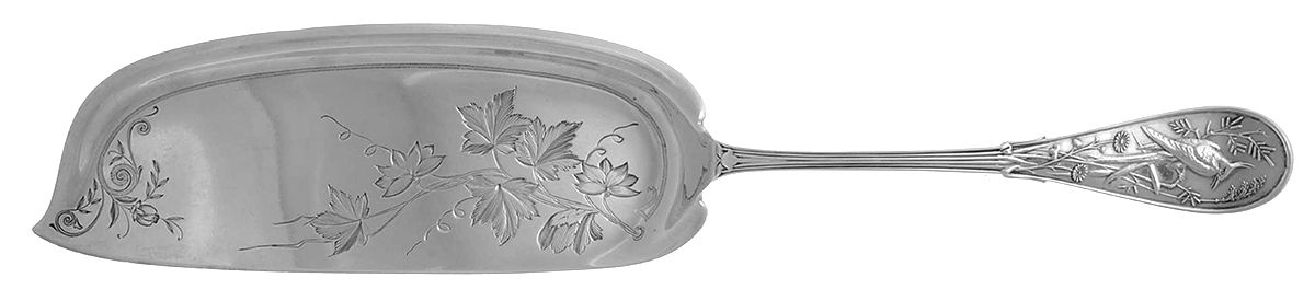 Japanese (Sterling, 1871, No Monograms) Large Bright Cut Crumber Knife by Tiffany & CO SILVER-1