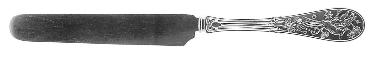 Japanese (Sterling, 1871, Monograms) Dessert Knife Solid Piece by Tiffany & CO SILVER-1