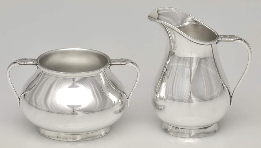 Palmette (Sterling, Hollowware Only) Creamer & Open Sugar Set by Tiffany & CO SILVER-1