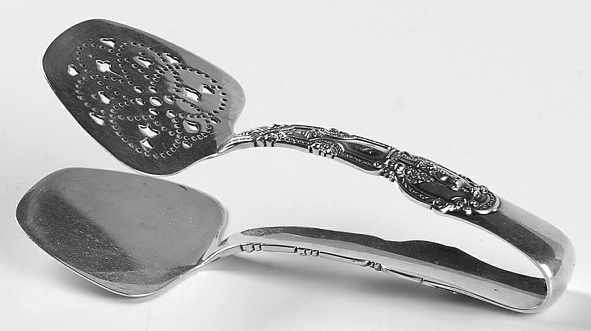 Renaissance (Sterling, 1905, Monograms) Small Solid Sandwich Tongs by Tiffany & CO SILVER-1