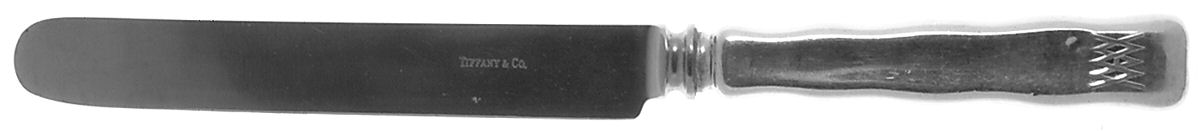 Lap-Over-Edge (Sterling, 1880, Monograms) Blunt Hollow Knife with Bolster by Tiffany & CO SILVER-1