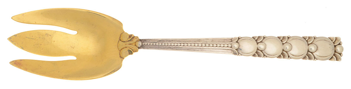Tomato (Sterling) Solid Salad Serving Fork by Tiffany & CO SILVER-1