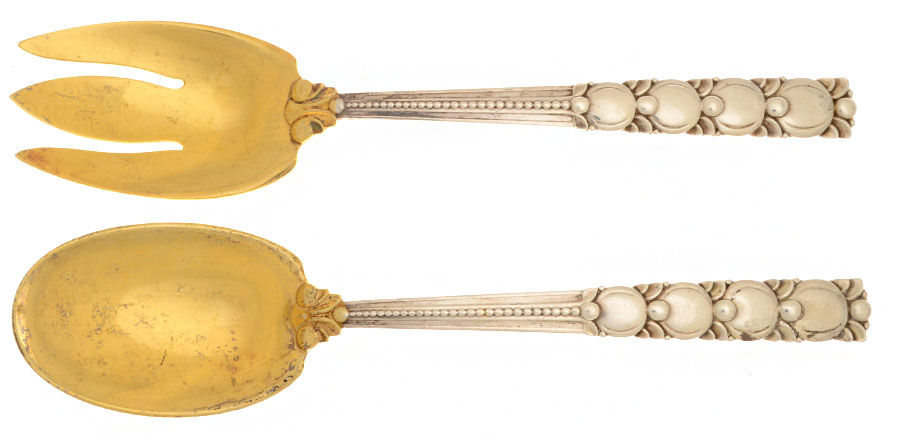 Tomato (Sterling) (2 Pc) Solid Salad Set by Tiffany & CO SILVER-1