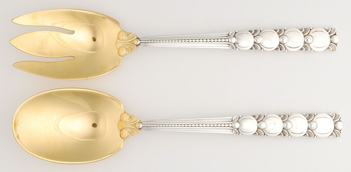 Tomato (Sterling) (2 Pc) Solid Salad Set by Tiffany & CO SILVER-1