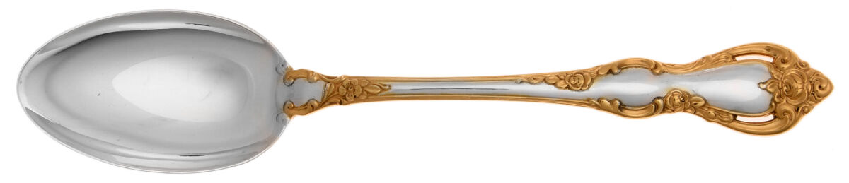 Spanish Provincial Gold (Sterling, 1967) Dessert/Oval Soup Spoon by Towle Silver-1