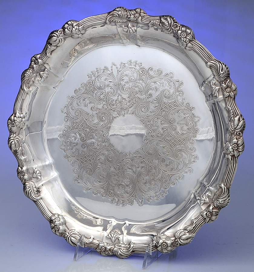 Old English (Silverplate, Hollowware) 12" Round Tray by Towle Silver-1