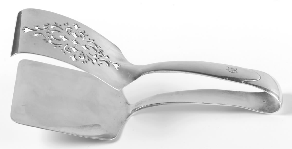 Clinton (Sterling, "L"-No Stamp) Solid Piece Aspragus Tongs by Tiffany & CO SILVER-1