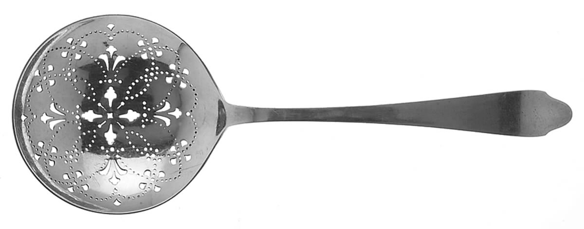 Clinton (Sterling, "L"-No Stamp) Large Pierced Pea Serving Spoon by Tiffany & CO SILVER-1