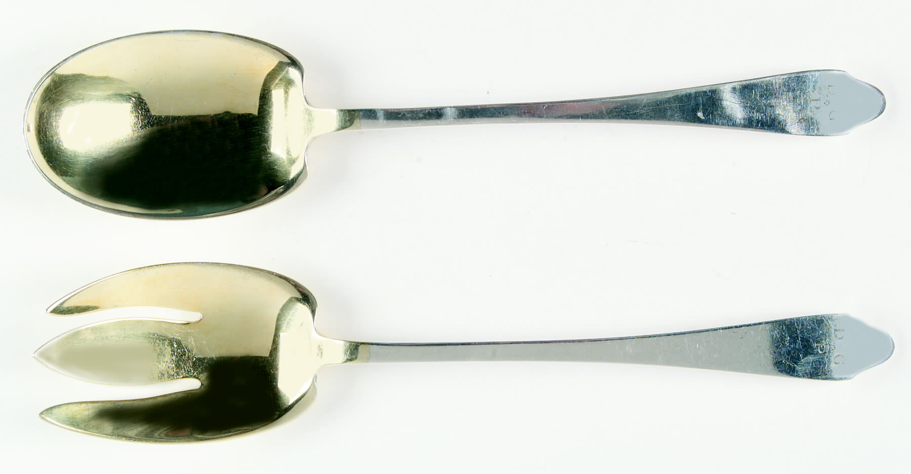 Clinton (Sterling, "L"-No Stamp) (2 Pc) Solid Salad Set by Tiffany & CO SILVER-1