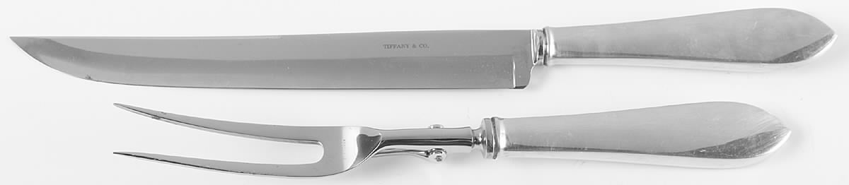 Faneuil (Sterling, "L" or No Stamps) Large 2-Piece Roast Carving Set w/Stainless Blade by Tiffany & CO SILVER-1