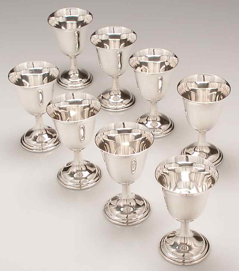146 (Sterling, Hollowware) (Set of 8) Wine Goblet by Tuttle-1
