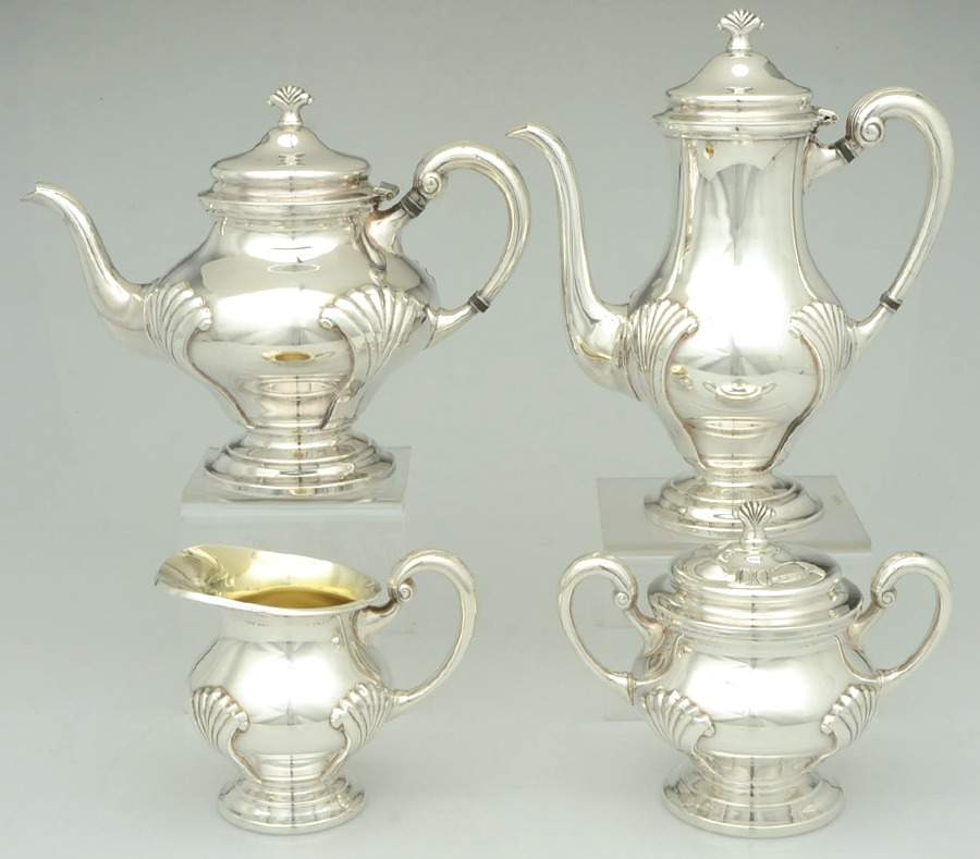 Onslow (Silverplate, Hollowware) (4 Piece) Silverplate Tea Set by Tuttle-1