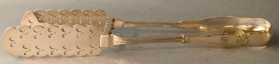 Whittier (Silverplate, 1907) Solid Yoked Asparagus Tongs by Tiffany & CO SILVER-1