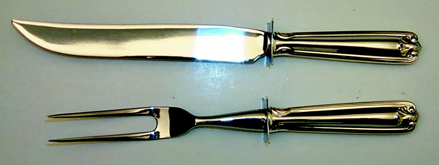 Benjamin Franklin (Sterling, "Towle") Small Stainless Blade 2-Piece Steak Carving Set by Towle Silver-1