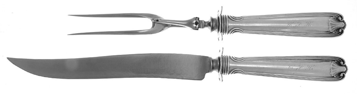 Benjamin Franklin (Sterling, "Towle") Large 2-Piece Roast Carving Set w/ Stainless Blade by Towle Silver-1