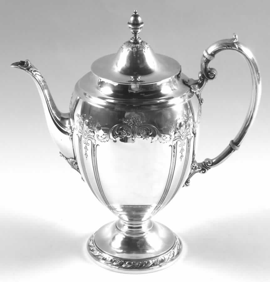 Candlelight-Chased (Sterling, Hollowware) Coffee Pot by Towle Silver-1