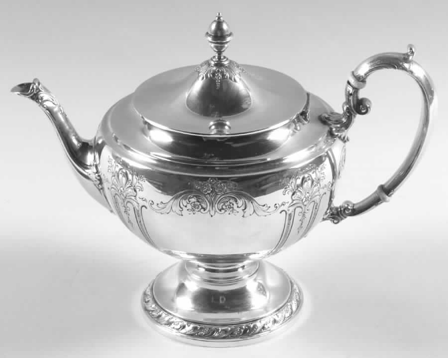 Candlelight-Chased (Sterling, Hollowware) Teapot by Towle Silver-1