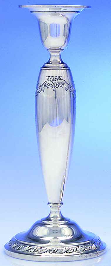 Candlelight-Chased (Sterling, Hollowware) 10" Weighted Candlestick by Towle Silver-1