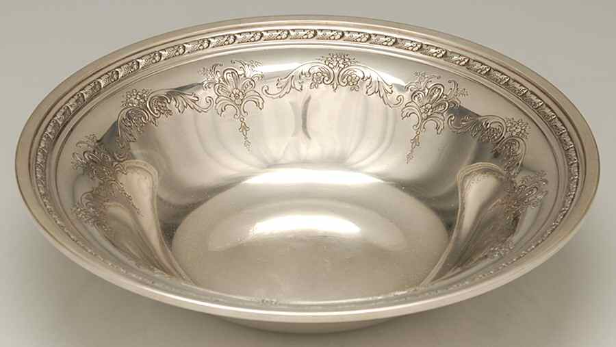 Candlelight-Chased (Sterling, Hollowware) Large Sterling Round Vegetable Bowl by Towle Silver-1