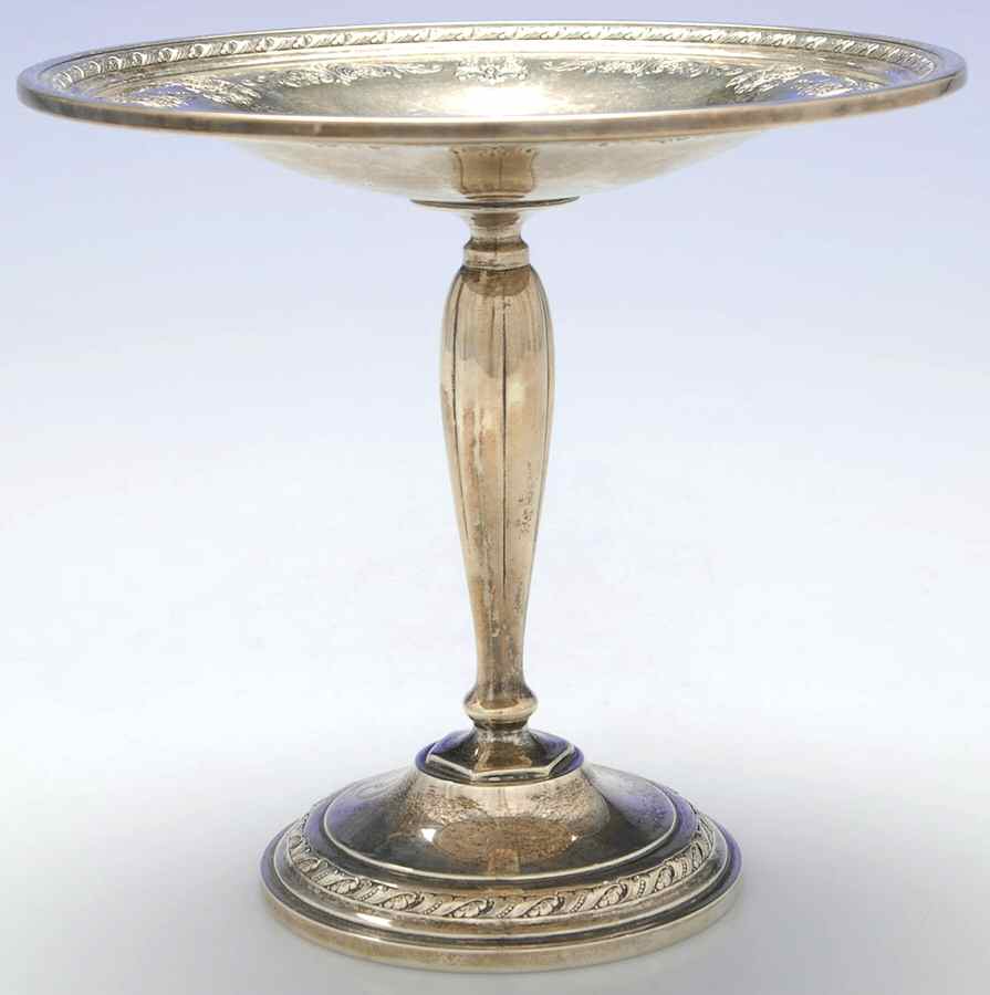 Candlelight-Chased (Sterling, Hollowware) Weighted Round Compote (Height X Width) by Towle Silver-1