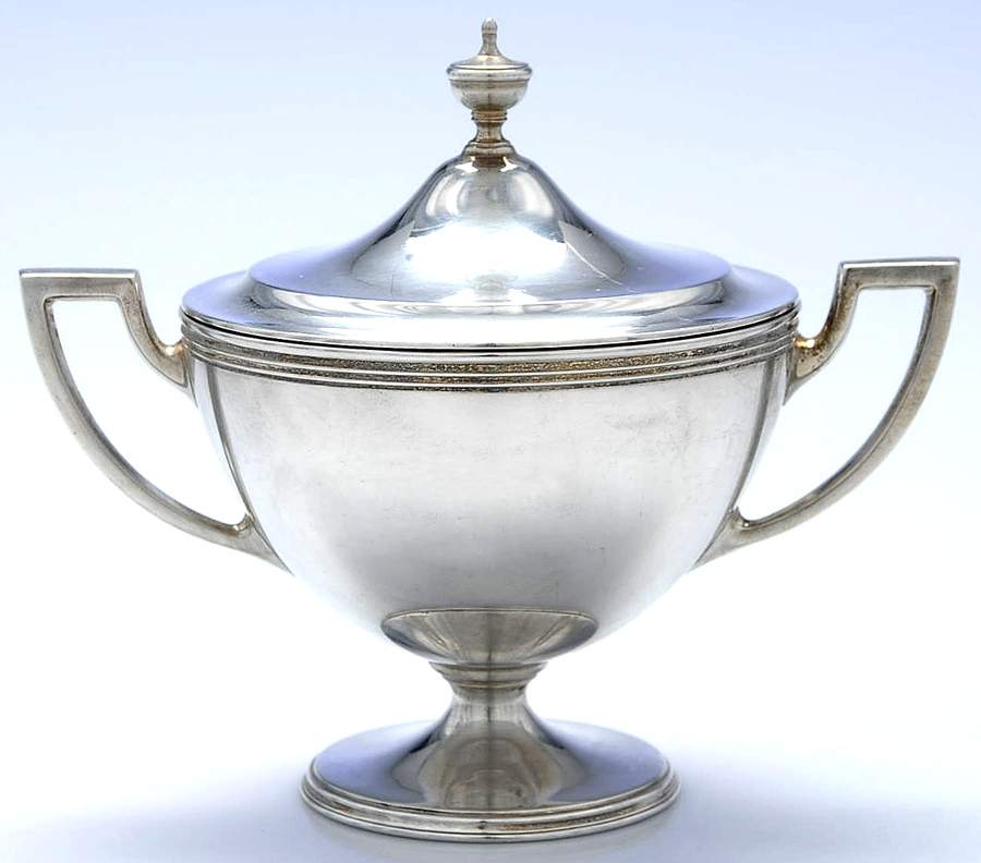 Hamilton (Sterling, Hollowware) Sugar Bowl with Lid by Tiffany & CO SILVER-1