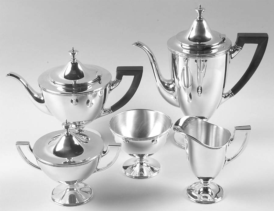 Hamilton (Sterling, Hollowware) 5 Piece Tea Set (SCP*, STP*, SCR*, SSU*, SWB*) by Tiffany & CO SILVER-1