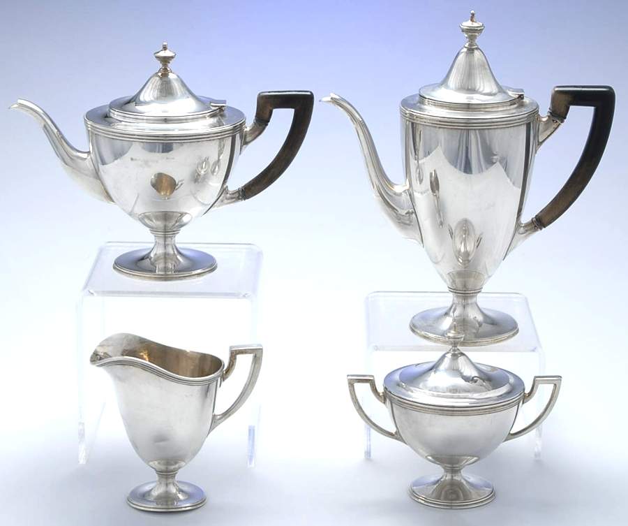 Hamilton (Sterling, Hollowware) 4 Piece Tea Set (SCP*, STP*, SCR*, SSU*) by Tiffany & CO SILVER-1