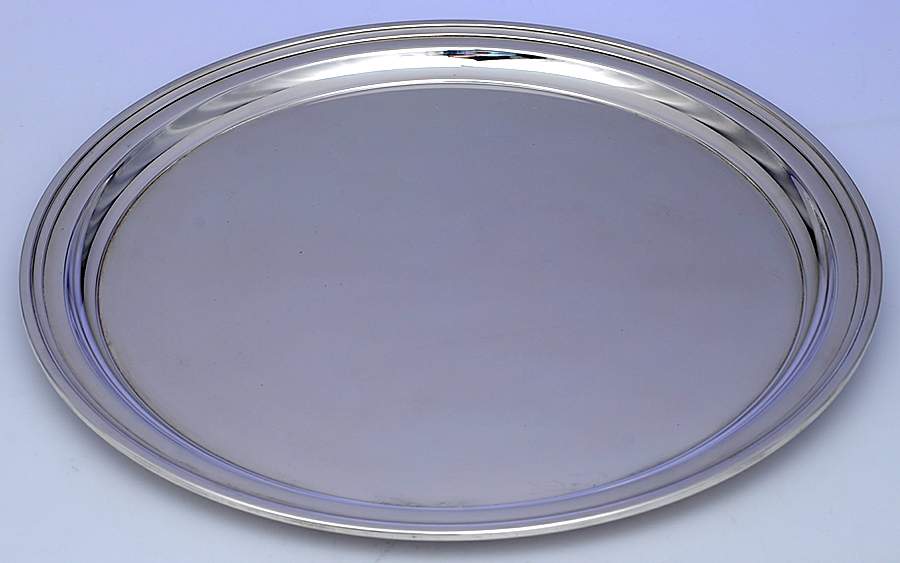Hamilton (Sterling, Hollowware) 12" Round Tray by Tiffany & CO SILVER-1