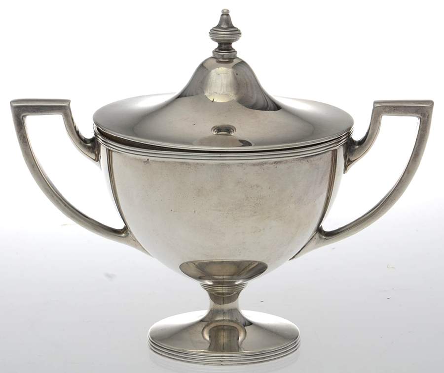 Hamilton (Sterling, Hollowware) Mini Sugar Bowl & Lid by Tiffany & CO SILVER-1