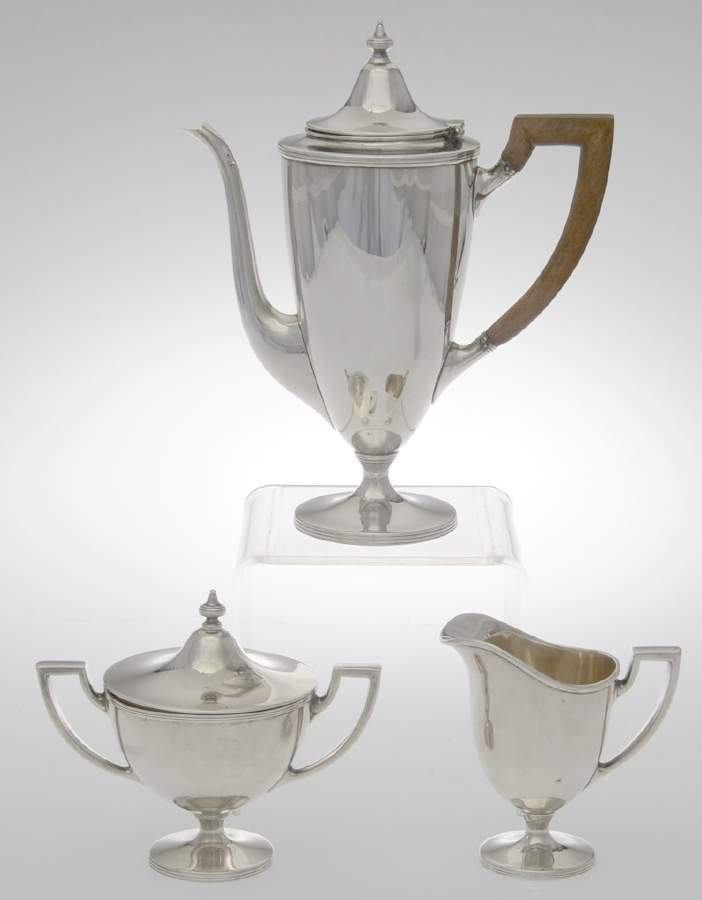 Hamilton (Sterling, Hollowware) 3 Pc Mini Coffee Set (SCPM, SCRM, SUM) by Tiffany & CO SILVER-1