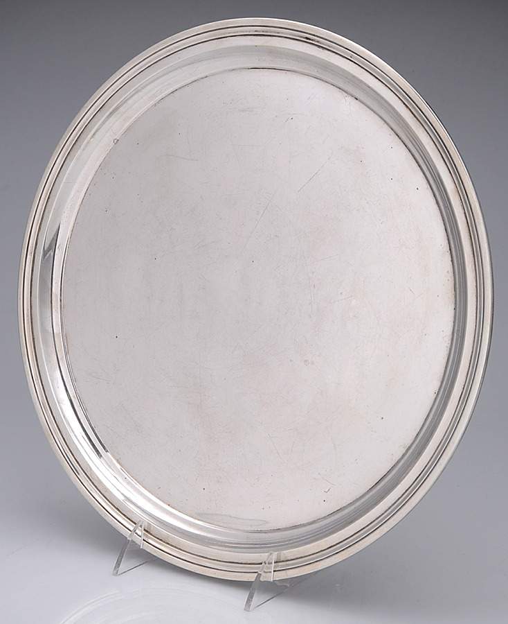Hamilton (Sterling, Hollowware) 13" Round Tray by Tiffany & CO SILVER-1