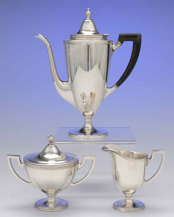 Hamilton (Sterling, Hollowware) 3 Pc Mini Coffee Set (SCPM, SCRM, SUM) by Tiffany & CO SILVER-1