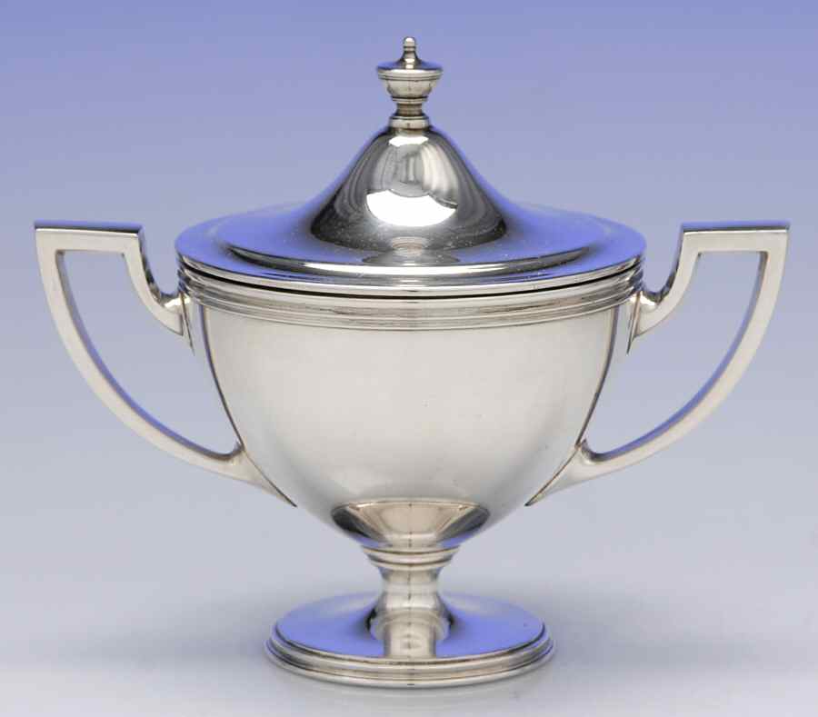 Hamilton (Sterling, Hollowware) Mini Sugar Bowl & Lid by Tiffany & CO SILVER-1