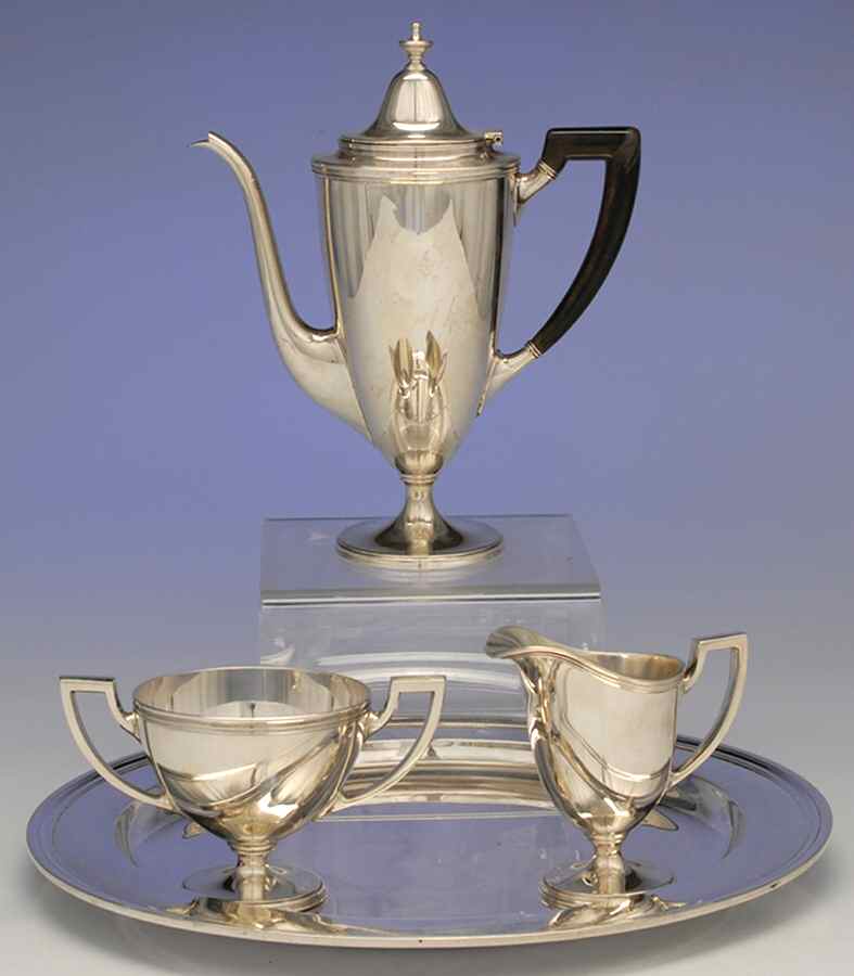 Hamilton (Sterling, Hollowware) 4 Piece Mini Tea Set (SCPM, SCRM, SSUOM, RT13) by Tiffany & CO SILVER-1