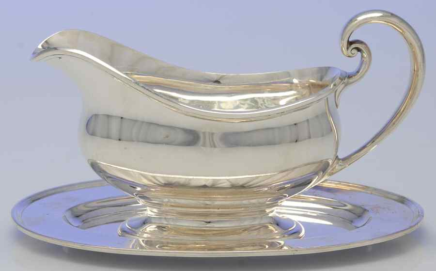 Hamilton (Sterling, Hollowware) Sterling Gravy Boat & Underplate by Tiffany & CO SILVER-1