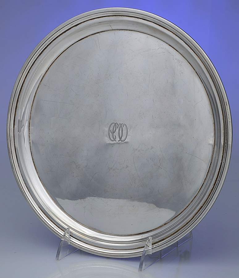 Hamilton (Sterling, Hollowware) 10" Round Tray by Tiffany & CO SILVER-1