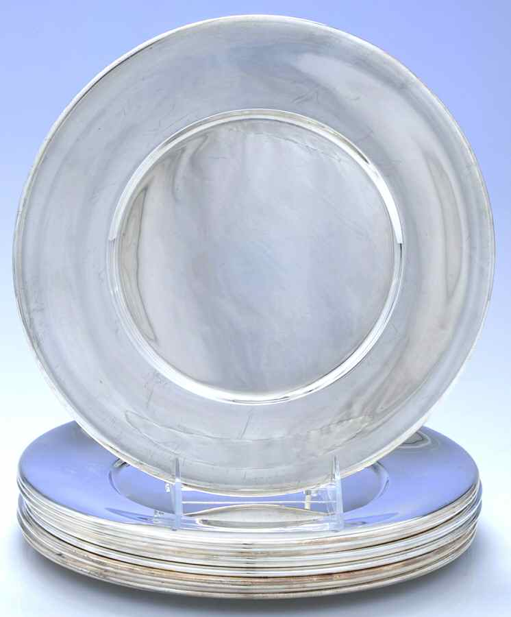 Lafayette (Sterling, Hollowware, 7680) Service/Dinner Plate - Set of 12 by Towle Silver-1