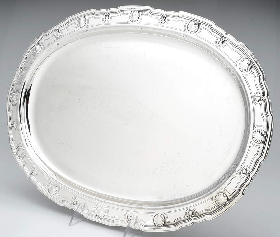 Shell & Thread (Sterling, Hollowware) 18" Oval Tray by Tiffany & CO SILVER-1