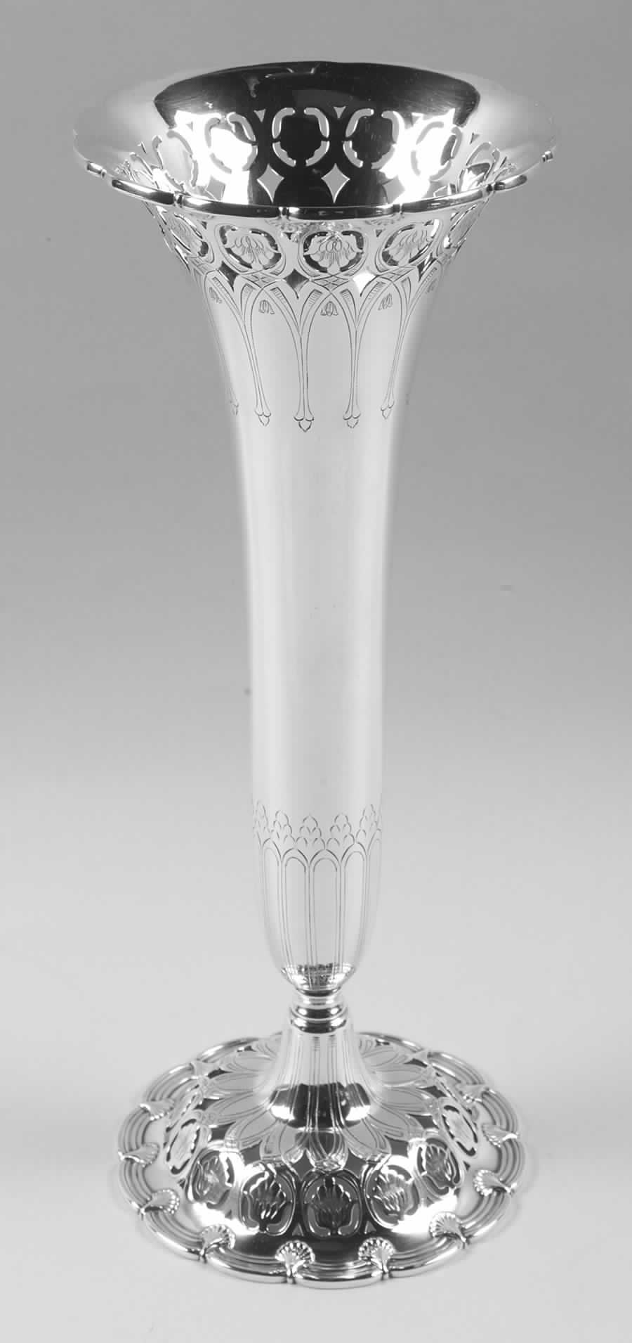 Shell & Thread (Sterling, Hollowware) 14" Trumpet Vase by Tiffany & CO SILVER-1