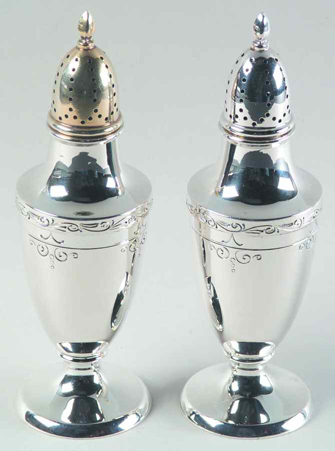 84480 (Sterling, Hollowware) Salt and Pepper Set by Towle Silver-1